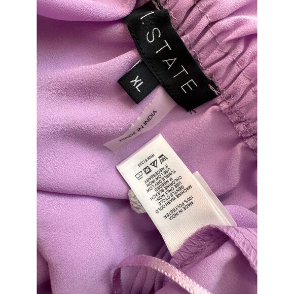 New 1.STATE REVOLVE Purple Smocked Off The Shoulder Cropped Top Size XL - Picture 4 of 4